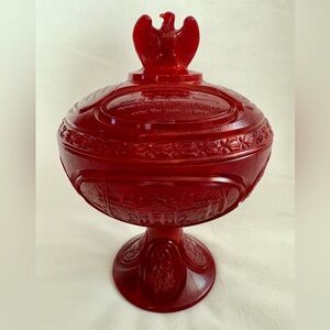 Vintage Fenton Ruby Red Covered Compote